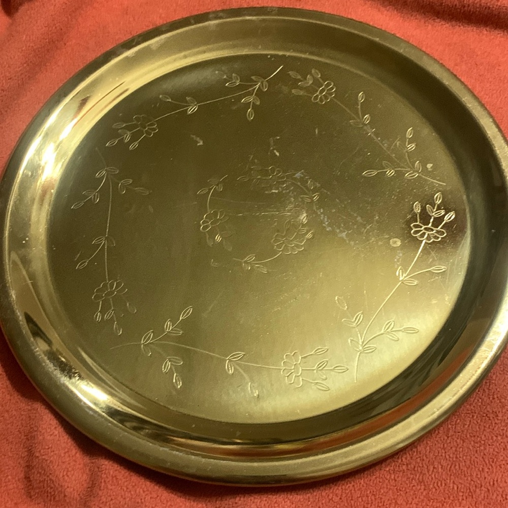 Vintage #309 Princess House Heritage Shiny Brass Tray .. exclusive item
